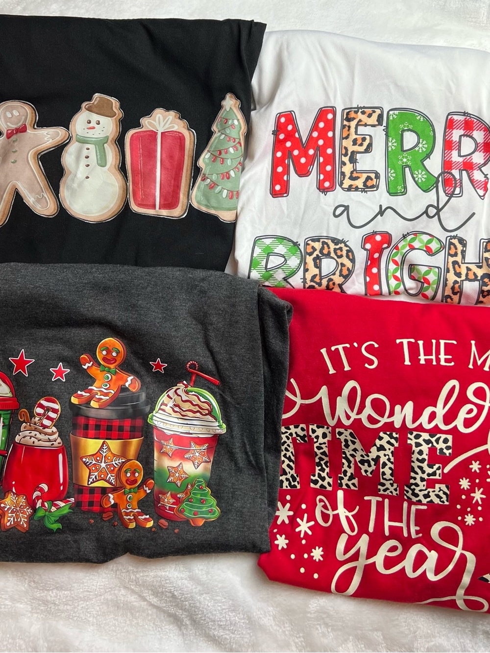 Women Christmas Graphic Holiday Tshirt Bundle 1 - Multi Color/Multi Design